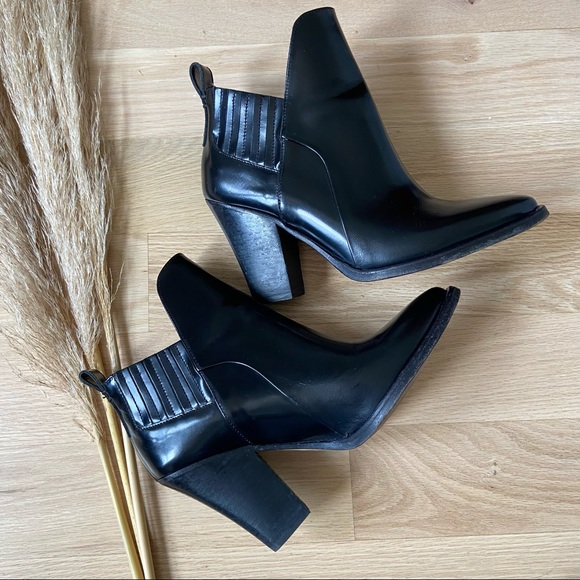 EUC (W7.5) - MAJE Leather Ankle Chelsea Booties - Picture 1 of 8